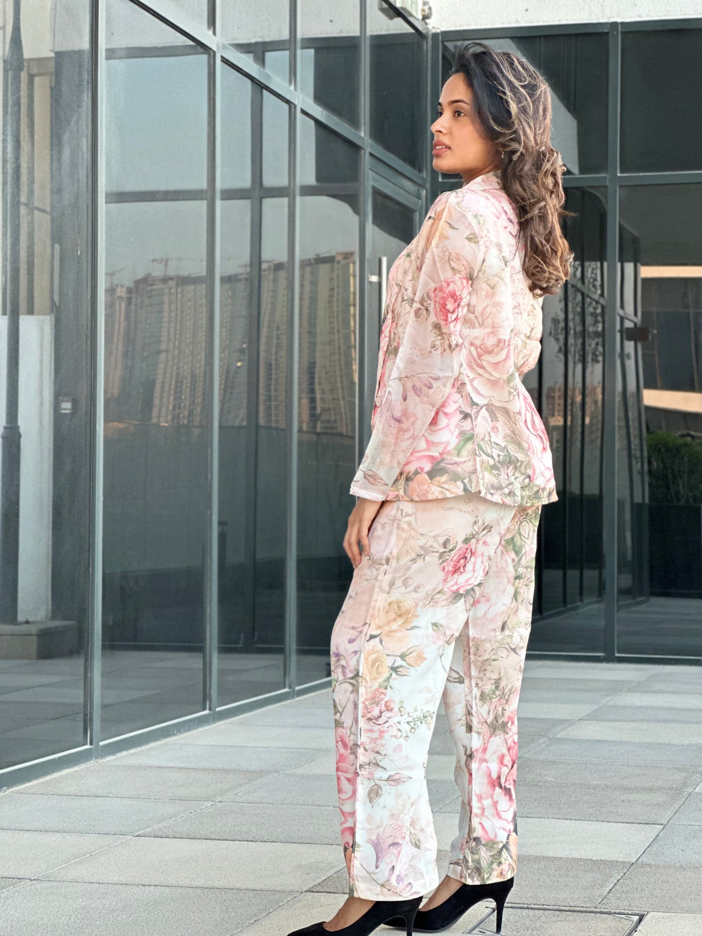 Blush Bloom - Pink Floral Power Co-ord Set