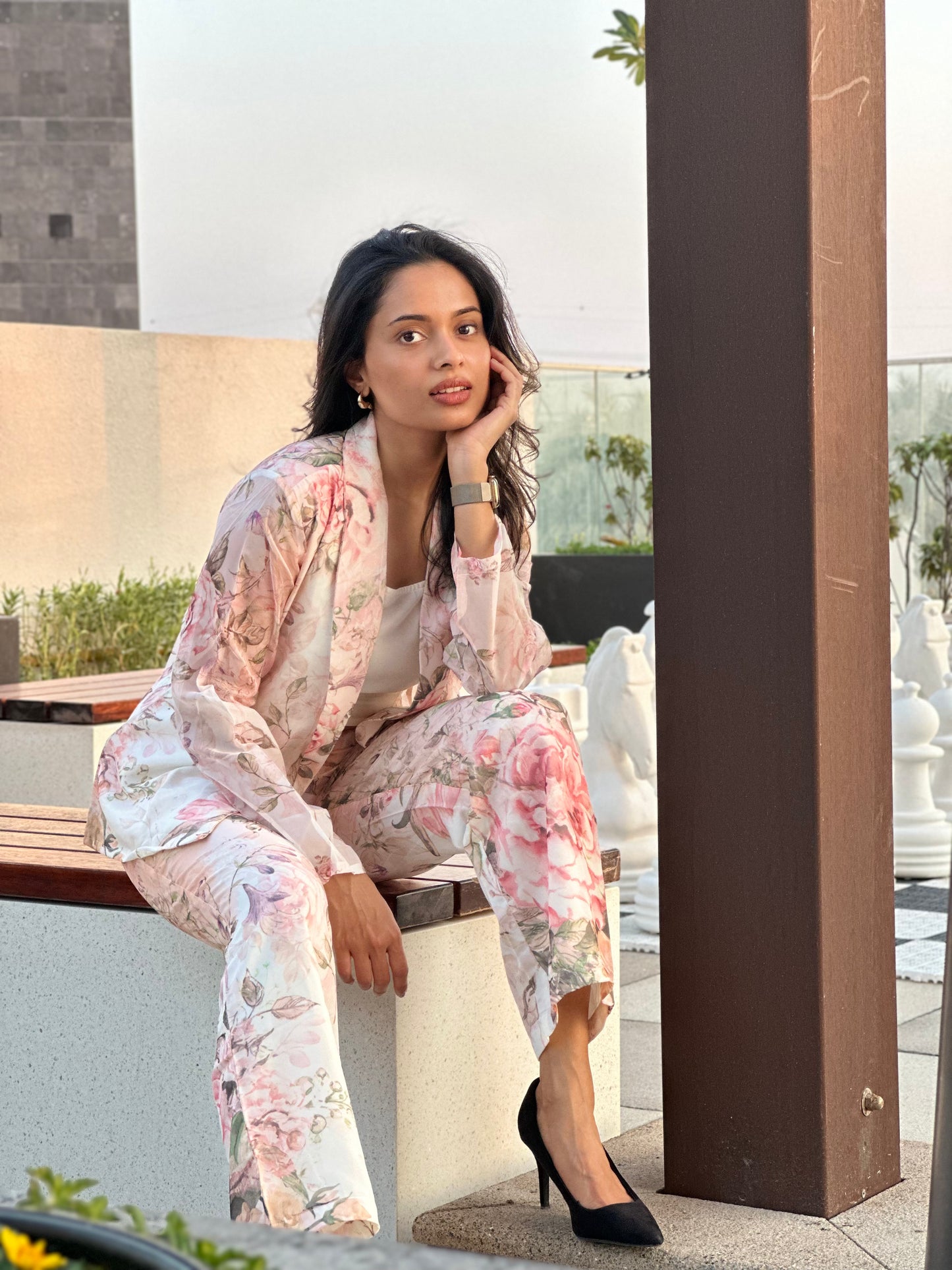 Blush Bloom - Pink Floral Power Co-ord Set